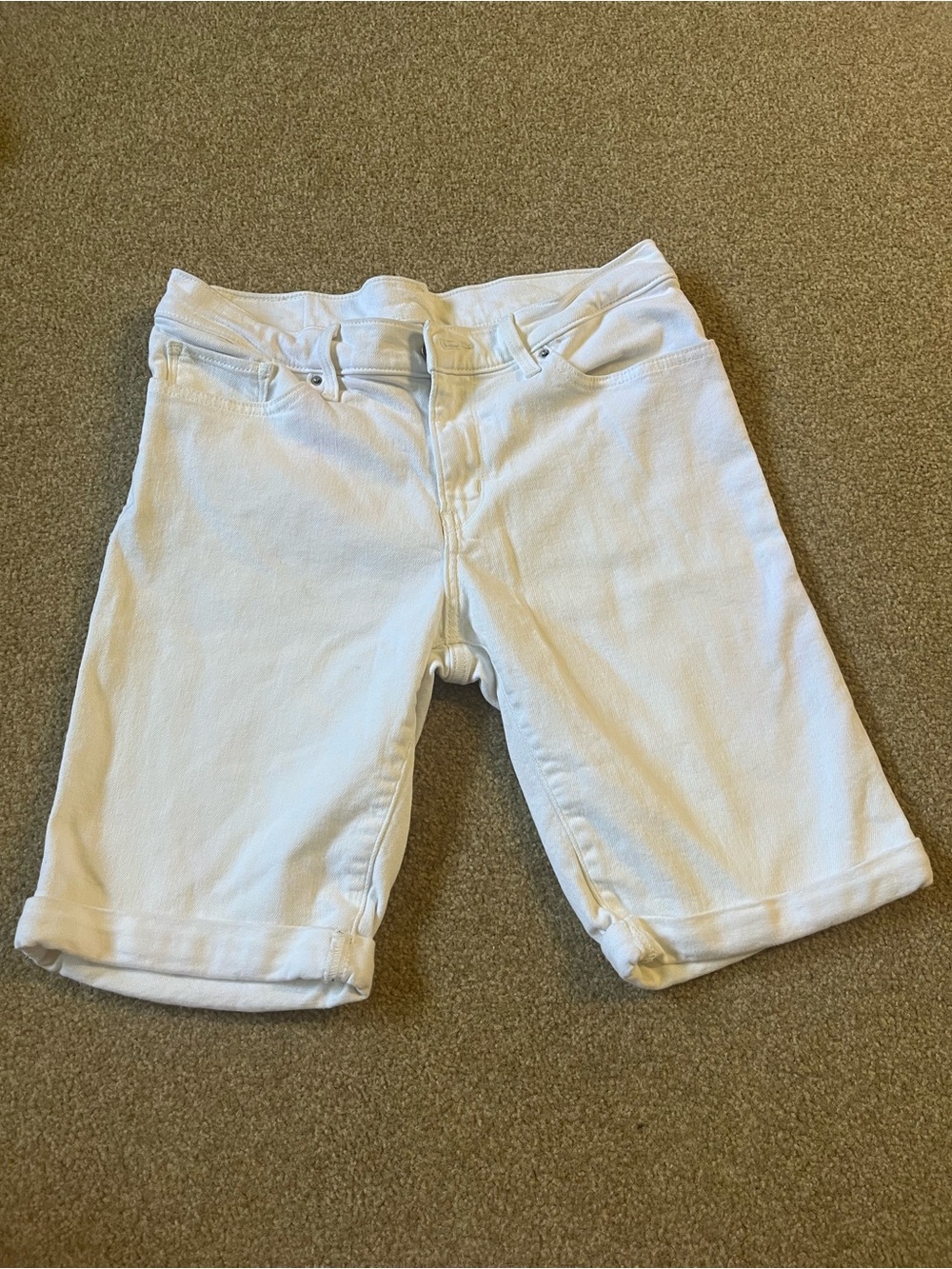Levi's White Denim Bermuda Shorts
